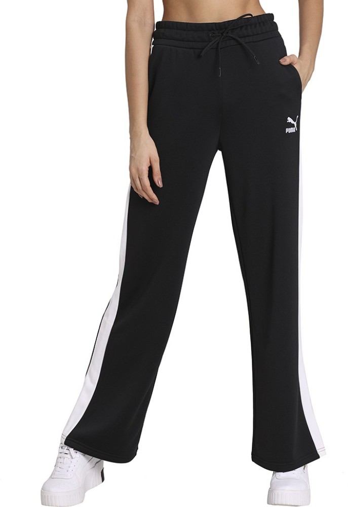 PUMA Classics Wide Leg Pants Solid Women Black Track Pants - Buy