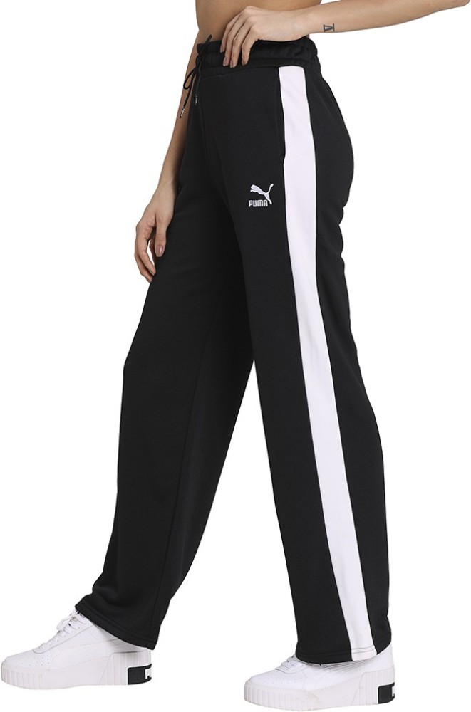 PUMA Classics Wide Leg Pants Solid Women Black Track Pants - Buy