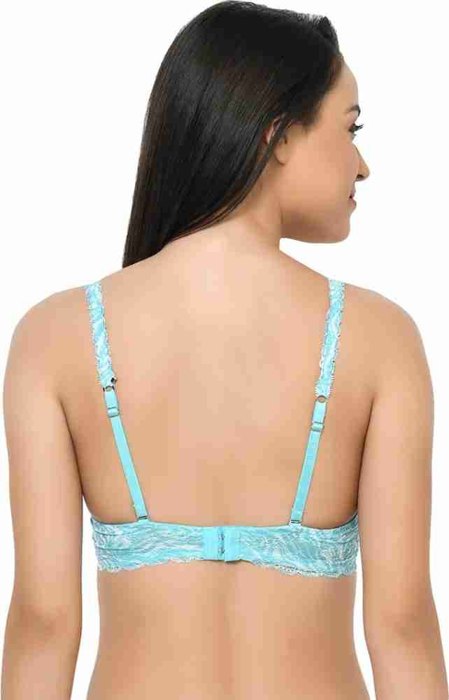 Buy online Blue Lace Push Up Bra from lingerie for Women by Clovia for ₹400  at 69% off
