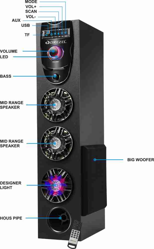 Buy Drezel Rocking LED DJ Tower 70 W Bluetooth Tower Speaker