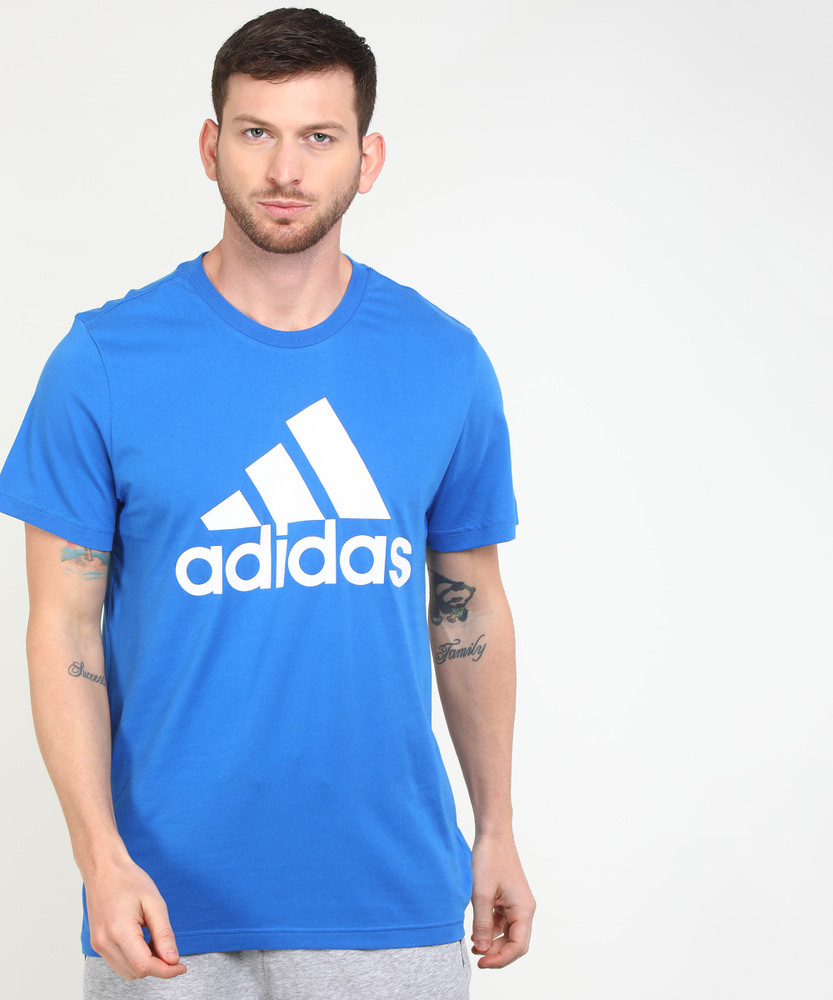 ADIDAS Printed Men Round Neck Blue T Shirt Buy ADIDAS Printed