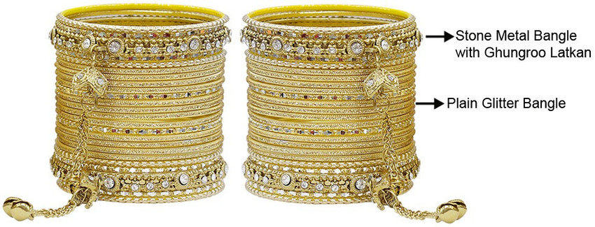 Golden colour top bangles set