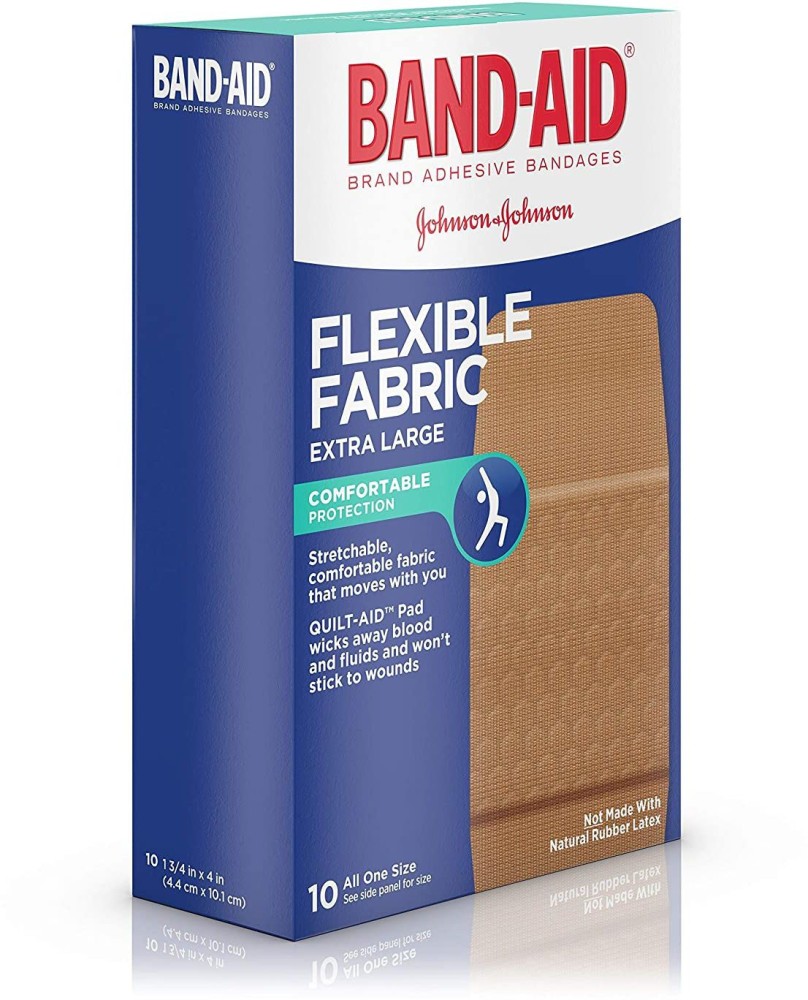 BAND-AID Brand Flexible Fabric Adhesive Bandages for Wound Care & First Aid,  Extra Large Size 10 ct ( Pack of 3) First Aid Tape Price in India - Buy BAND -AID Brand Flexible
