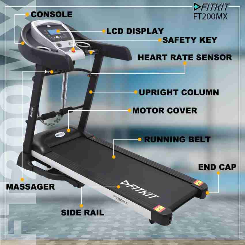 FITKIT by Cultsport FT200MX Motorized with Auto Inclination Diet Plan and Installation Services Treadmill