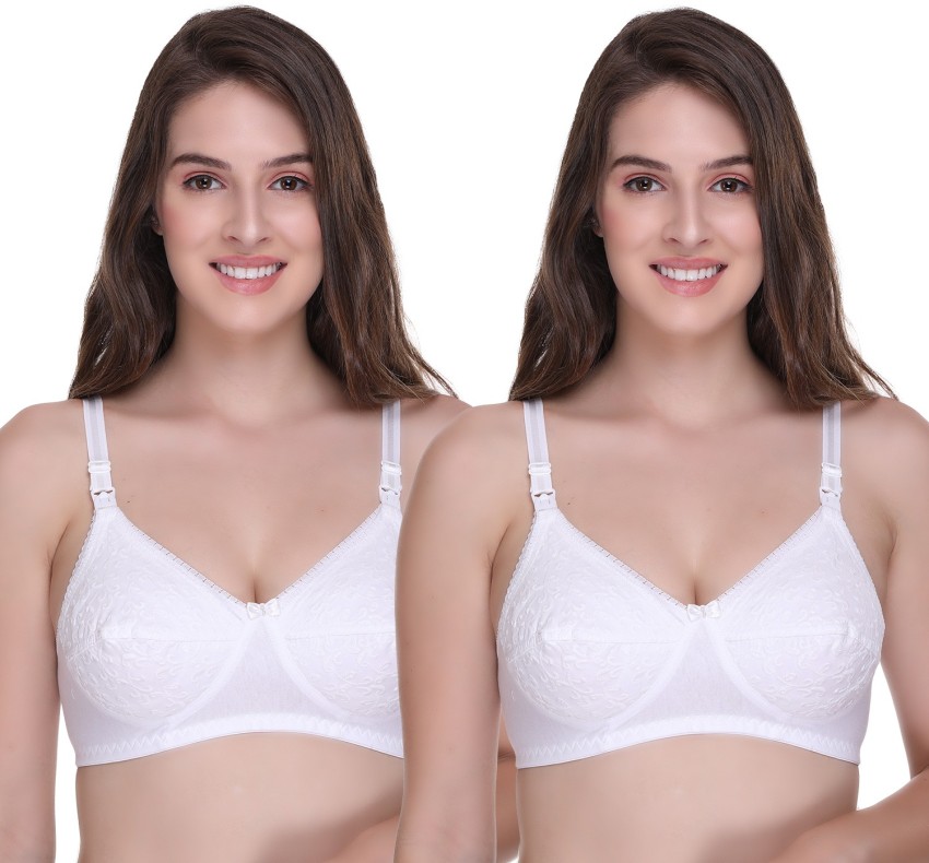 Maternity Embroidered Non Padded Nursing Bras 2 Pack