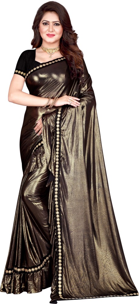 Buy OXI Self Design Bollywood Lycra Blend Black Sarees Online Best Price In India Flipkart