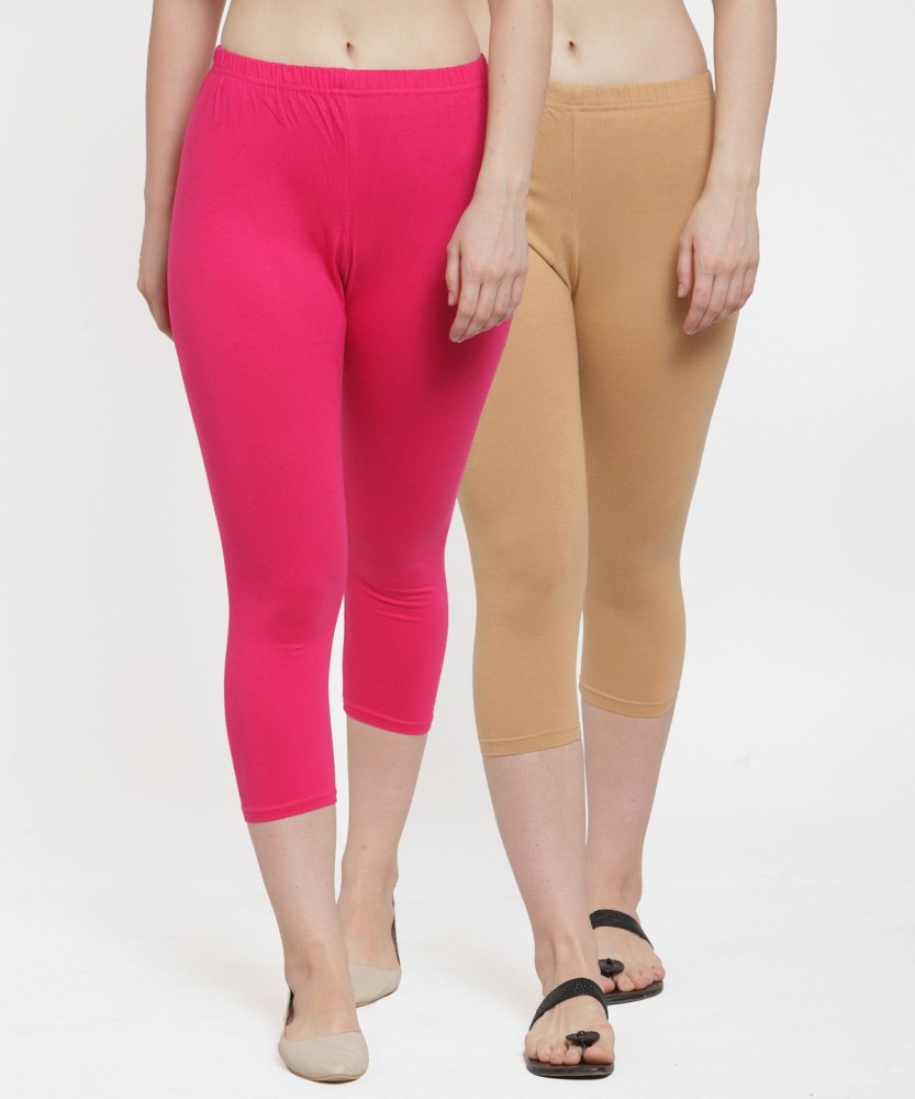 Buy online Pack Of 2 Solid Capri Legging from Capris & Leggings for Women  by Gracit for ₹499 at 77% off