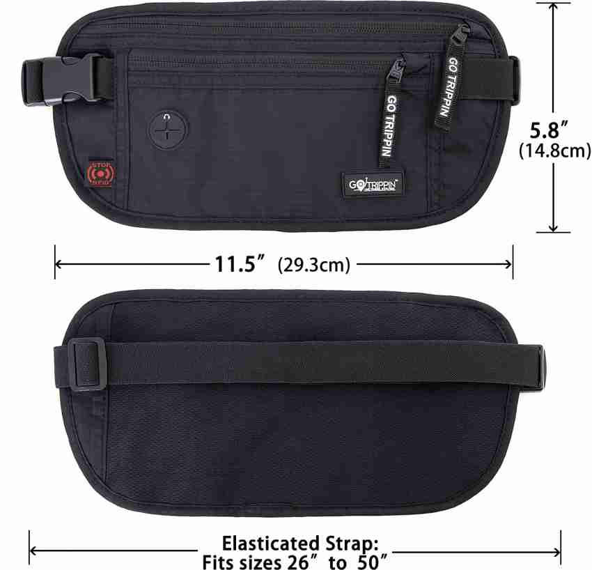 Hidden Money Pocket Travel Leather Belt (Size 50, Black) : : Bags,  Wallets and Luggage