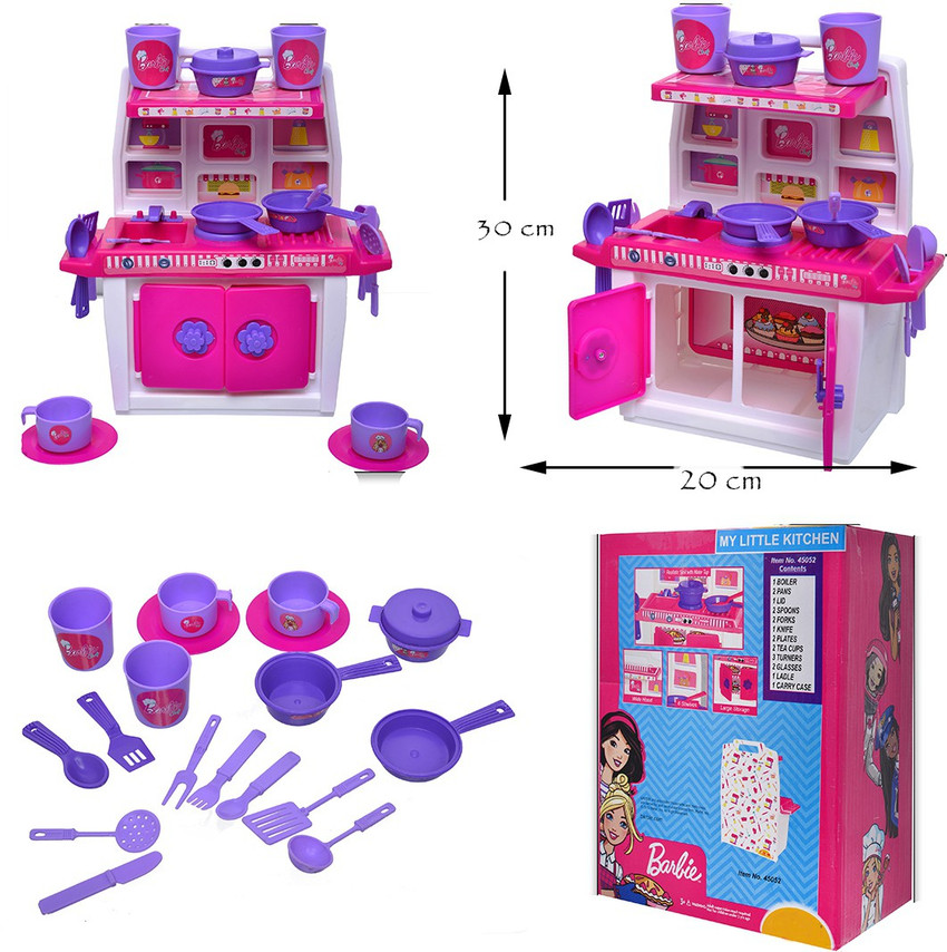 Barbie kitchen cheap playset tea set