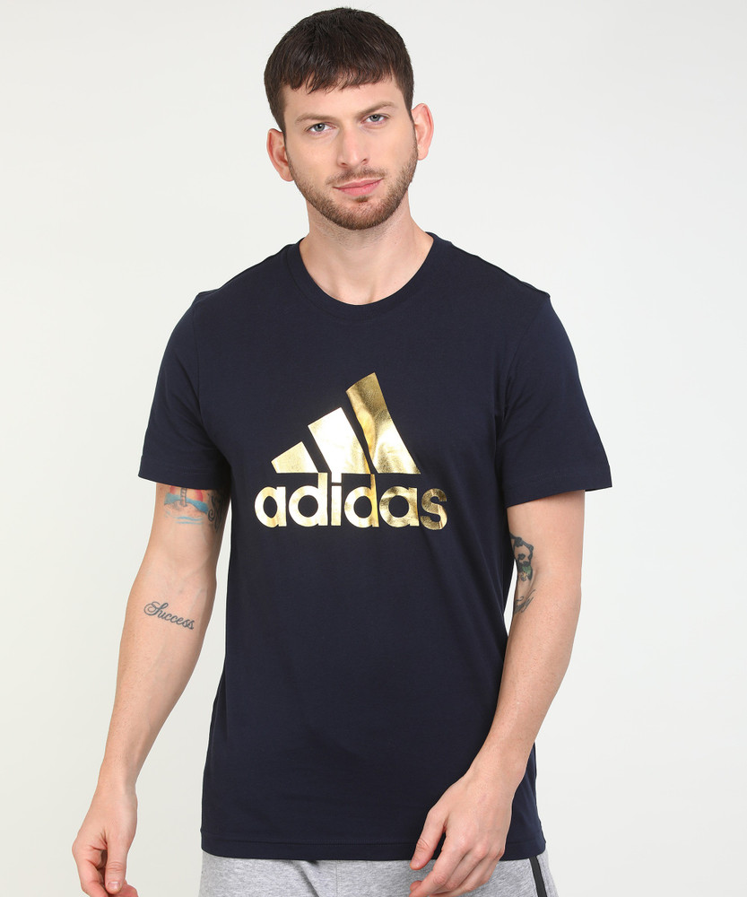 mens black and gold adidas shirt