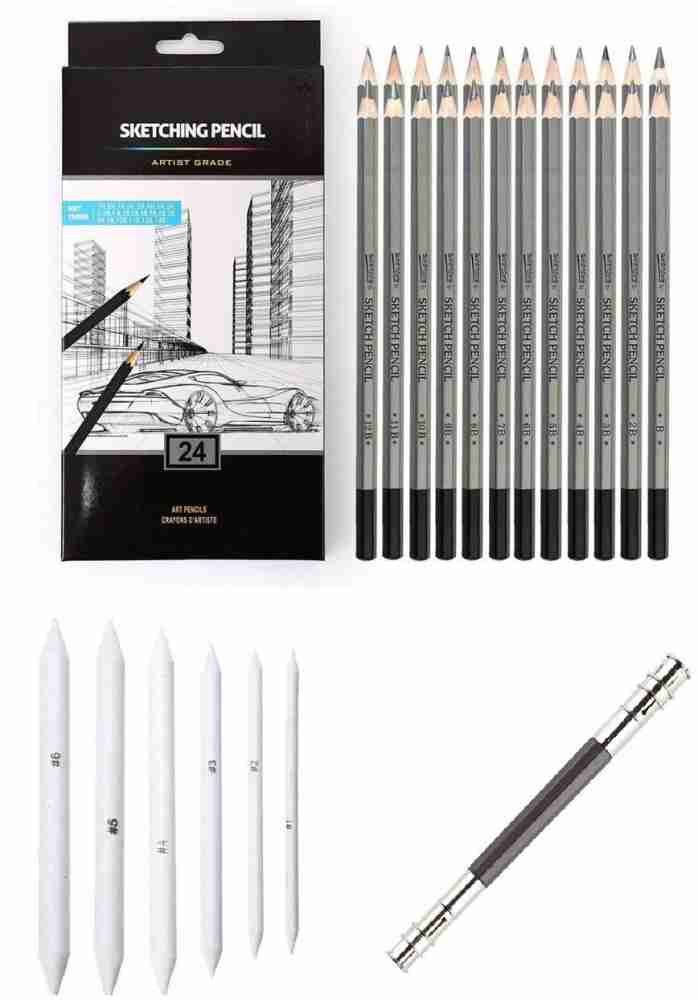 mixale Camlin High Quality Drawing Pencil With Paper  Blending Stumps - Drawing Art Set