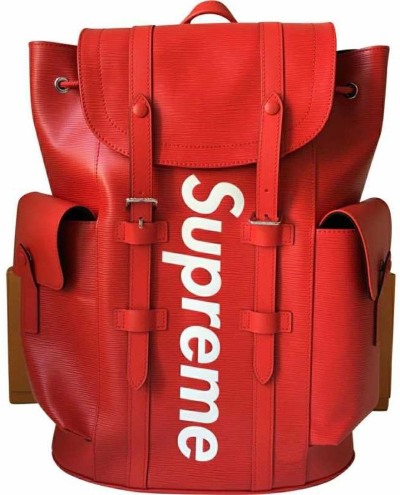 Supreme Stylish Red Leather Backpack 1.5 L Backpack Red - Price