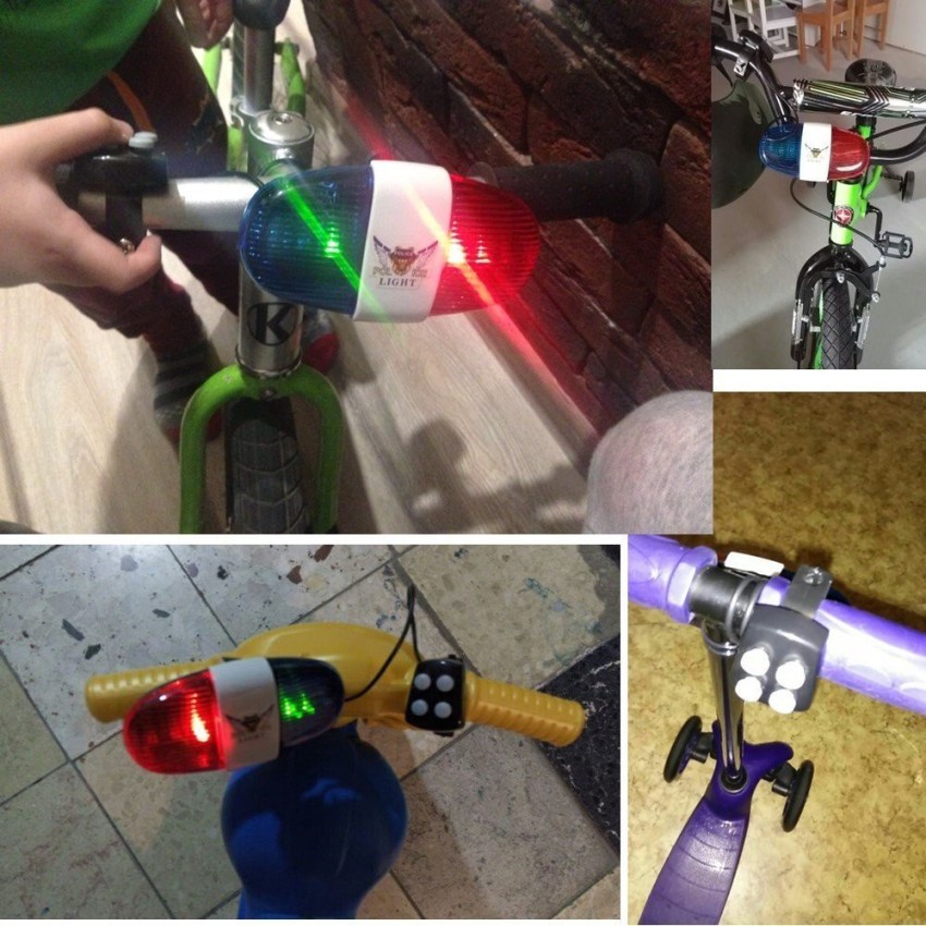 DSTECHBAR Bicycle Foot Rest with Police Light 4 Mode Police Horn