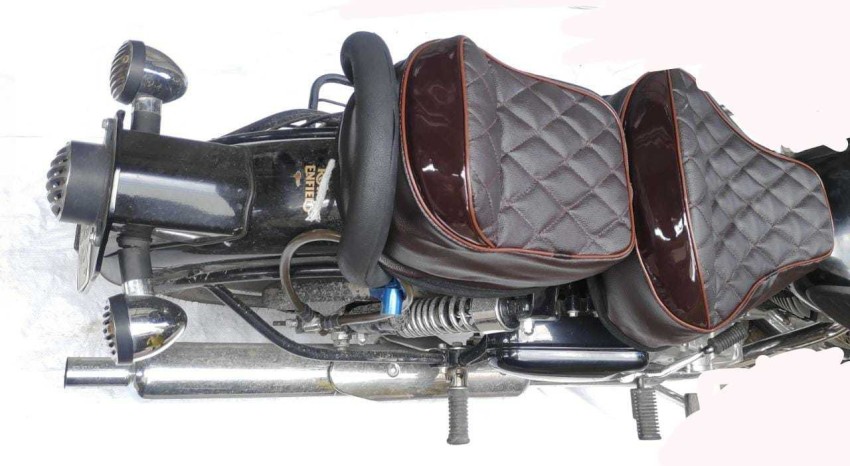 KOHLI BULLET ACCESSORIES Fancy Seat Cover Brown For Royal Enfield Classic  350/500cc Split Bike Seat