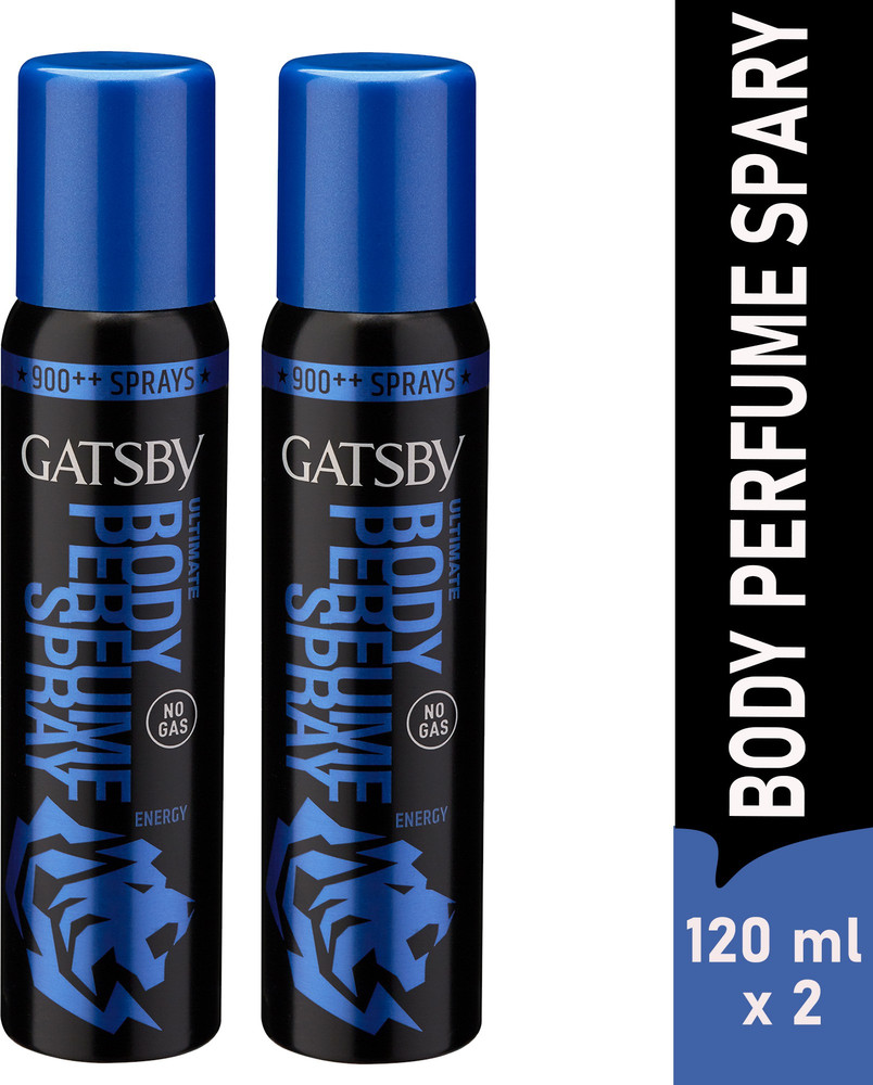 GATSBY Ultimate Body Perfume Spray Energy 120ml Pack of 2