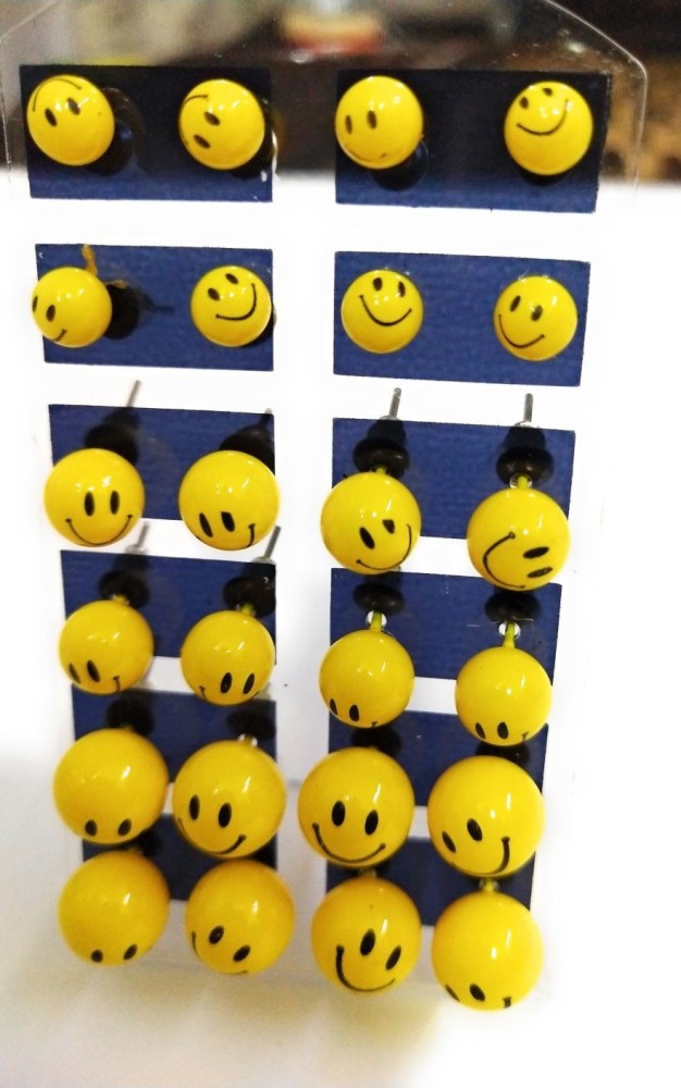 Flipkart.com - Buy teetos Bright Yellow Smiley Face Stud Earrings