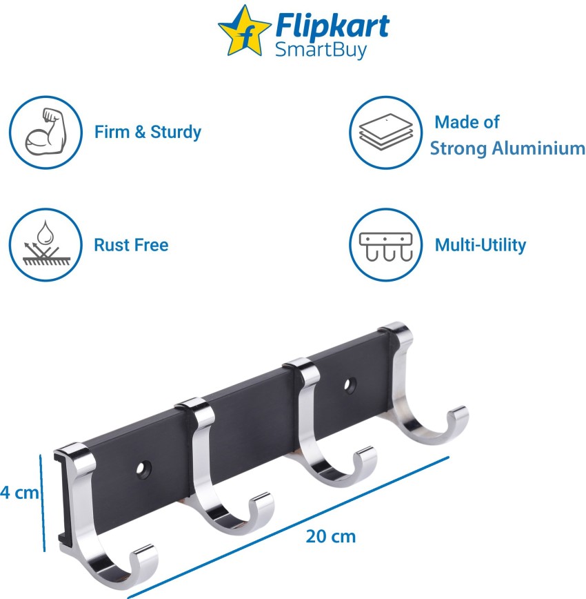 Flipkart SmartBuy Stylish Cloth Hanger Bathroom Wall Door Hooks