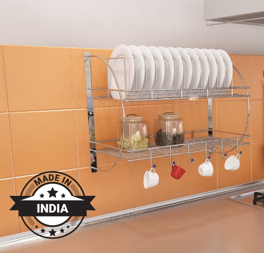 Stainless Steel Multipurpose Kitchen Rack, Wall Mount