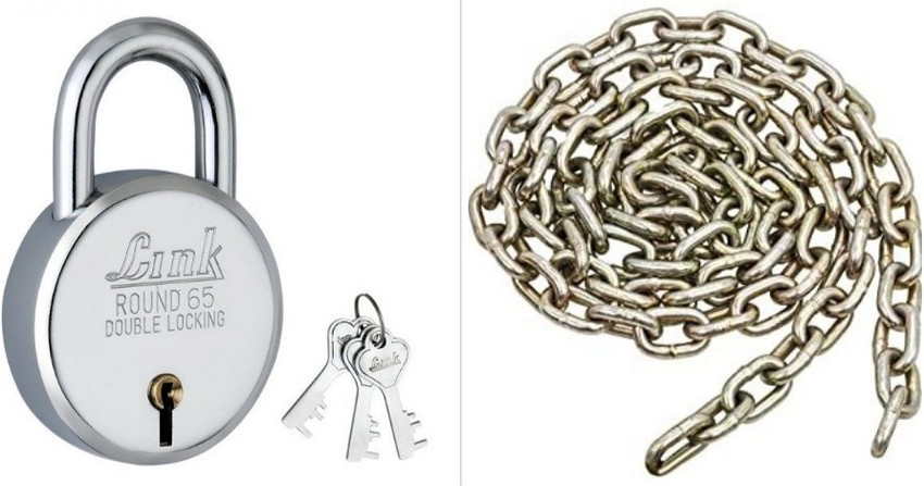 Link Lock 65 mm with heavy Metal chain for protection of Car Bike