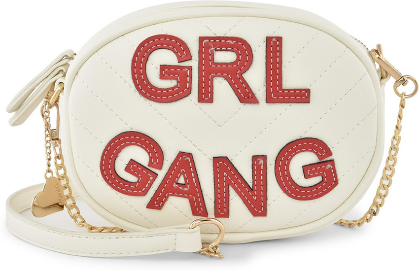 toniQ White Sling Bag Girl Gang Red Cutwork Sling Bag White Price in India Flipkart