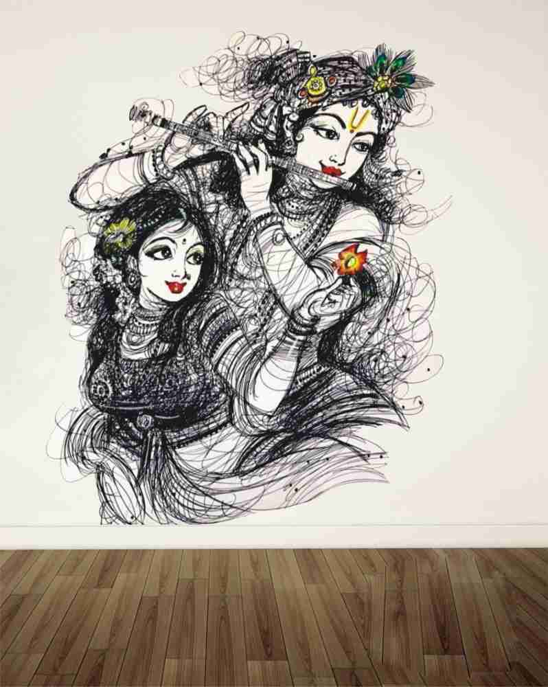 Baby Krishna Painted Wall Sticker – WallDesign