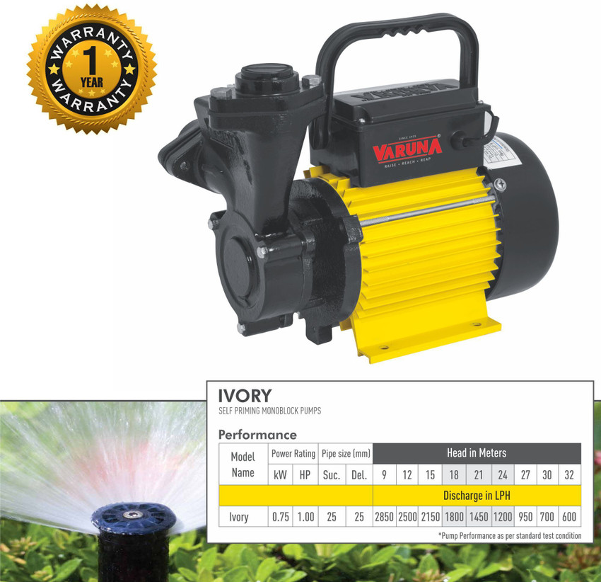 Varuna 1 HP Domestic Self Priming Centrifugal Monoblock Water