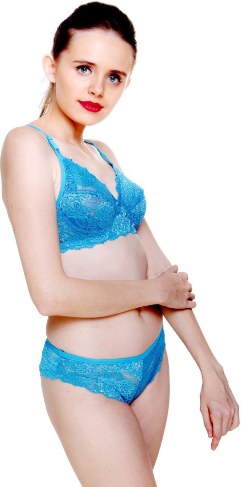 Comfortable Stylish blue stylish bra and panty set Deals 