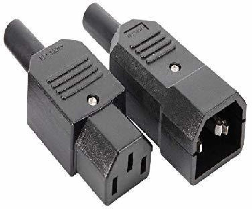 C14 Panel Mount Plug Adapter AC 250V 10A 3 Pins IEC Inlet Plug Power Socket