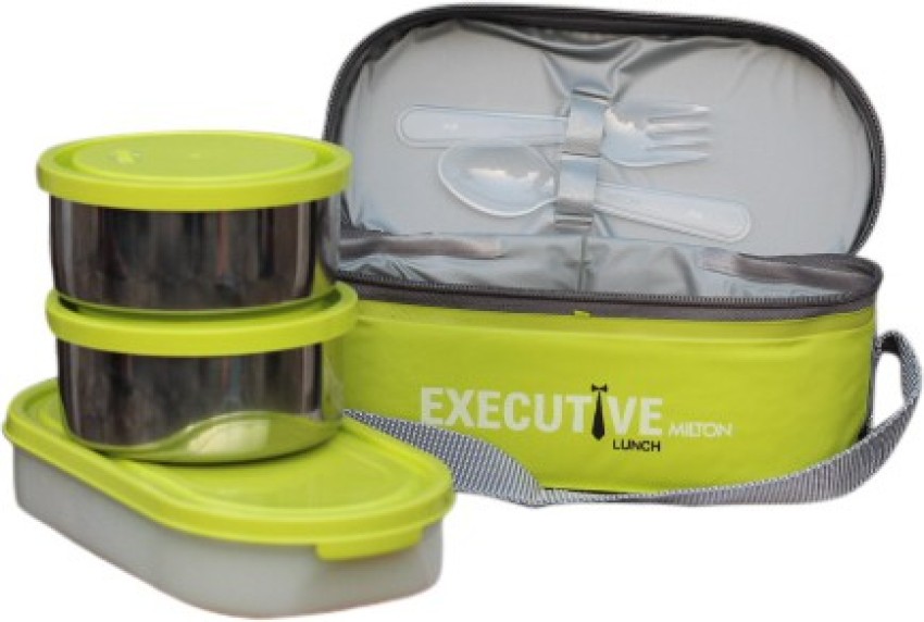 MILTON Executive Insulated Lunch Box, Orange, 3 Containers, 280ml Each