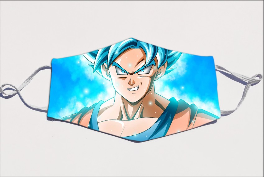 Pastele Goku Super Saiyan Blue Dragon Ball Super Custom Fabric Face Mask  Polyester Two Layers Cloth