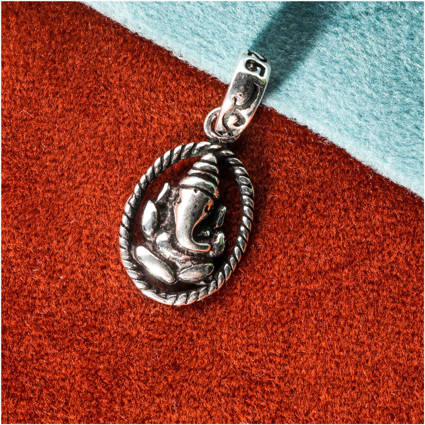 Silver necklace for ganpati hot sale