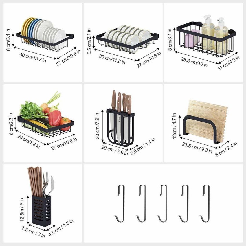 37.4 Stainless Steel Dish Drying Rack Over Kitchen Sink, Dishes and  Utensils Draining Shelf, Kitchen Storage Countertop Organizer, Utensils  Holder