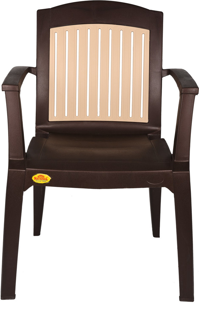 National Milano Plastic Cafeteria Chair Set of 4 Wenge Beige
