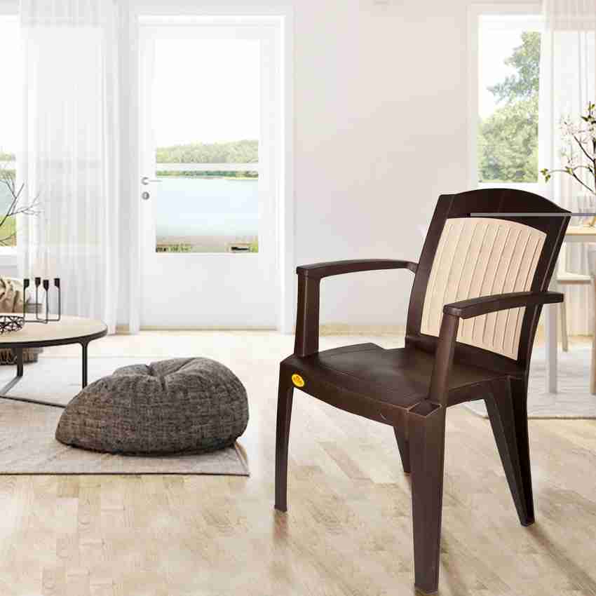 National Milano Plastic Cafeteria Chair Set of 4 Wenge Beige