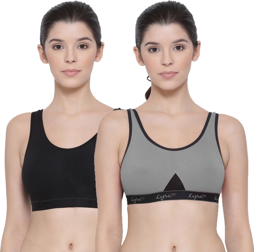 Buy Lyra Women's Non-padded Sports Bra Pack Of 2 - Multi-Color online