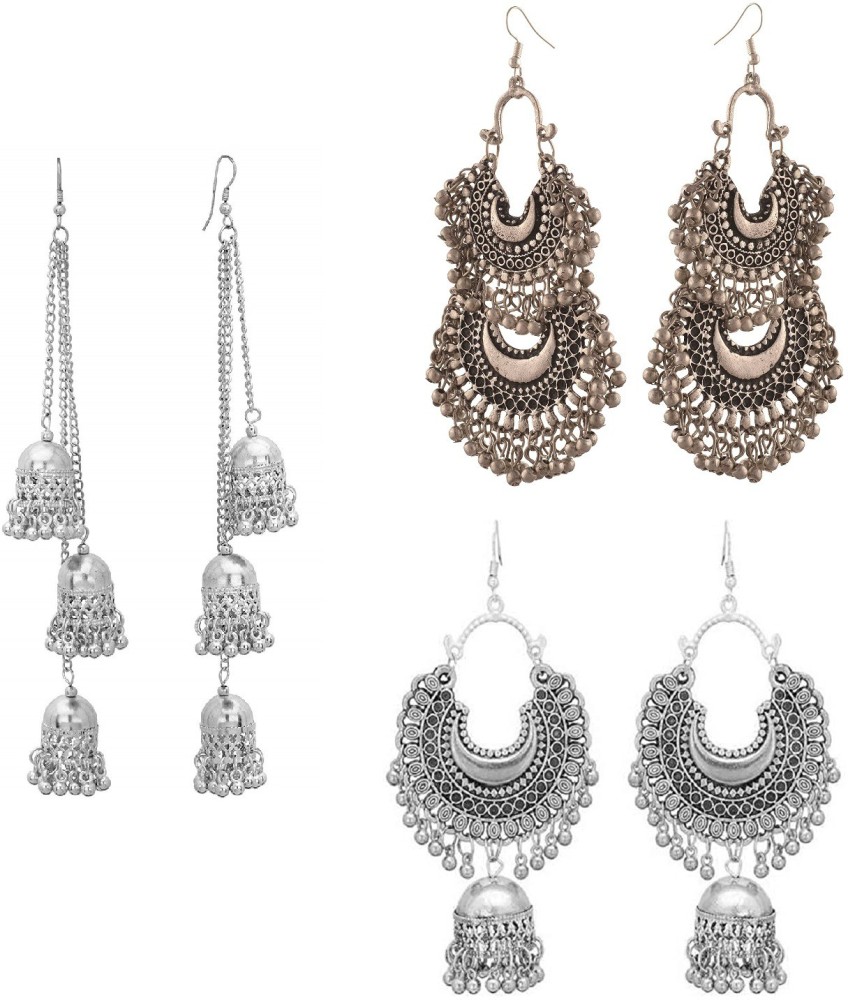 Silver earrings in deals flipkart