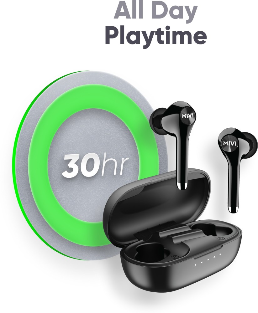 Mivi DuoPods M80 True Wireless Bluetooth Earbuds with Qualcomm Aptx Studio Sound Powerful Bass 30 Hours of Battery and Ear pods with Touch Control