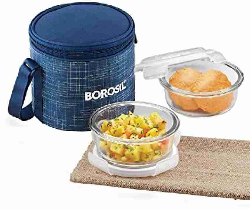 Glass Lunch Box Set of 3 320 Ml Square Microwave Safe office