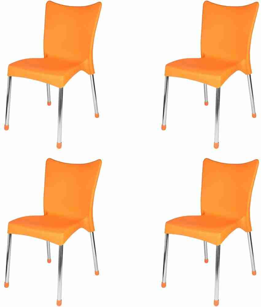 National Altis Plastic Cafeteria Chair Set of 4 Orange Plastic