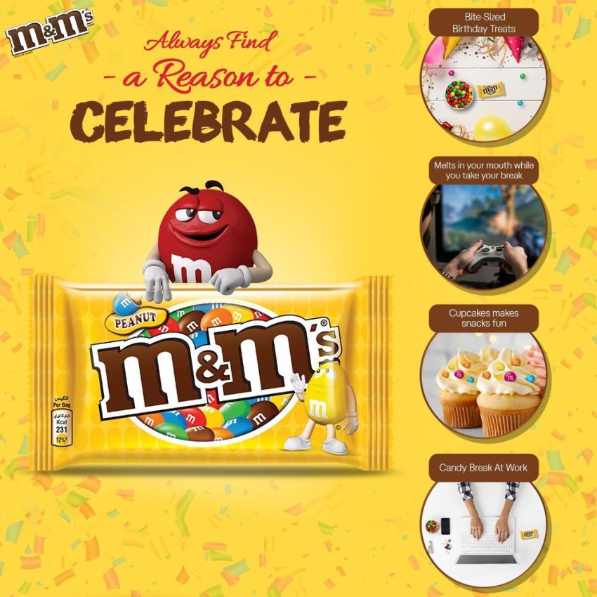 M&M'S Peanut Candies Celebration Size Stand Up Pouch 1000 g