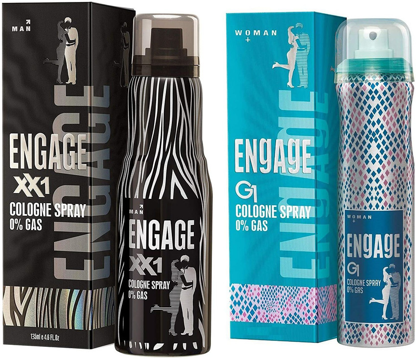 Engage G1 Cologne Spray For Women 135ml XX1 Cologne Deodorant Spray For Men 135 ml Perfume Body Spray For Men Women