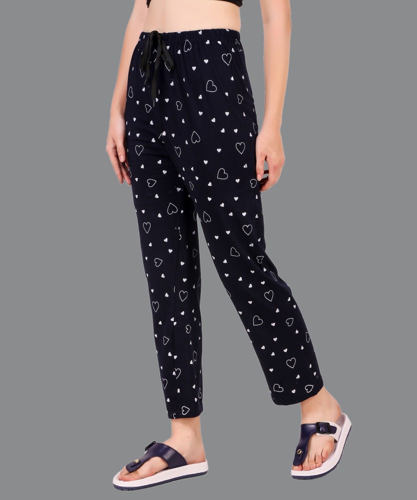 TRYCLO Printed Women Dark Blue Track Pants