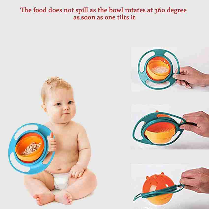 Gyro Bowl Infant Baby Solid Feeding Bowl Dishes Boy Girl Spill Proof  Universal Dinner Plate Baby Bowl/Spoon