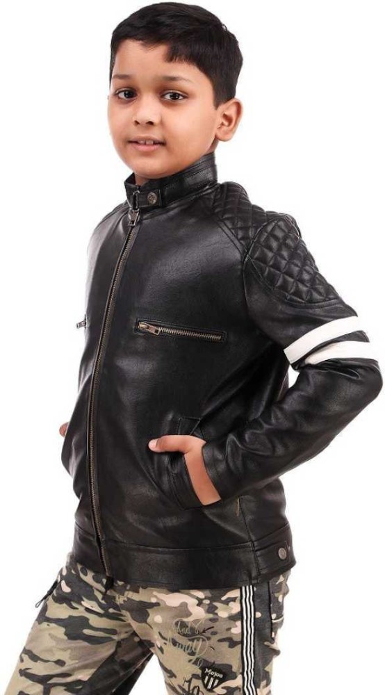 Boy with leather on sale jacket