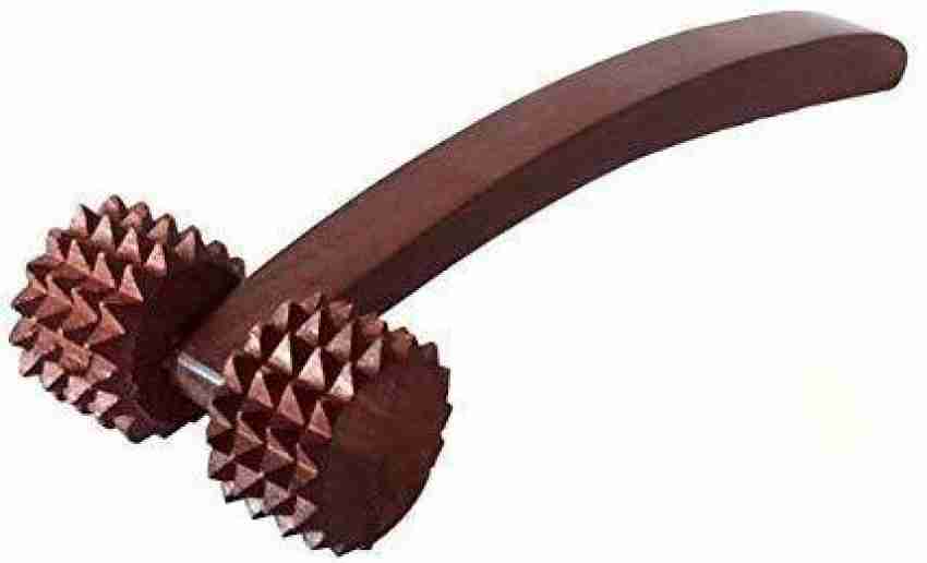 Acupressure Pyramidal Energy Mega Wooden Hand Roller Body Massager with  Handle