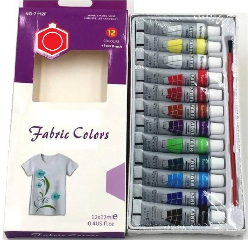 Fabric Paints - Pack Of 12 - MultiColor