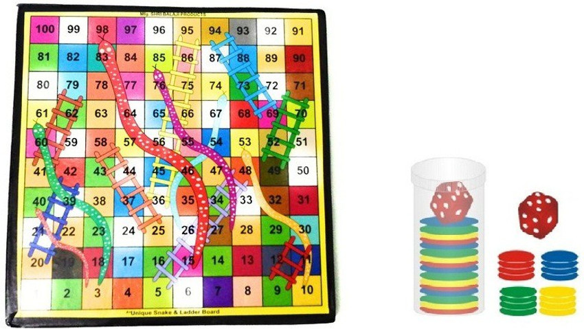 GOYAL KHEL CENTRE 12-12 Ludo & Snake (2 In 1 Games) Set Of Ludo Coins + One  Free Premium Ludo Token, All Ages, Multicolor