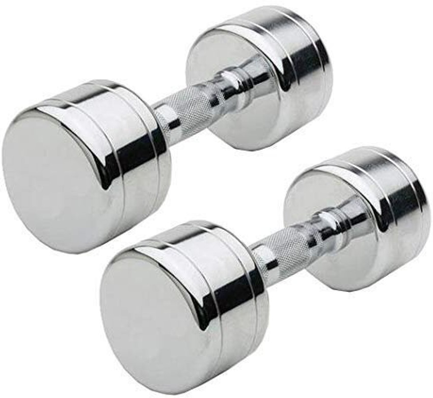 HAULLERS Chrome Plated Steel dumbbells Pack of 2 Fixed Weight