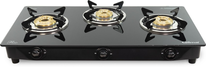 Gilma Rio 3 Glass Cooktop Glass Manual Gas Stove Price in India Buy Gilma Rio 3 Glass Cooktop Glass Manual Gas Stove online at Flipkart