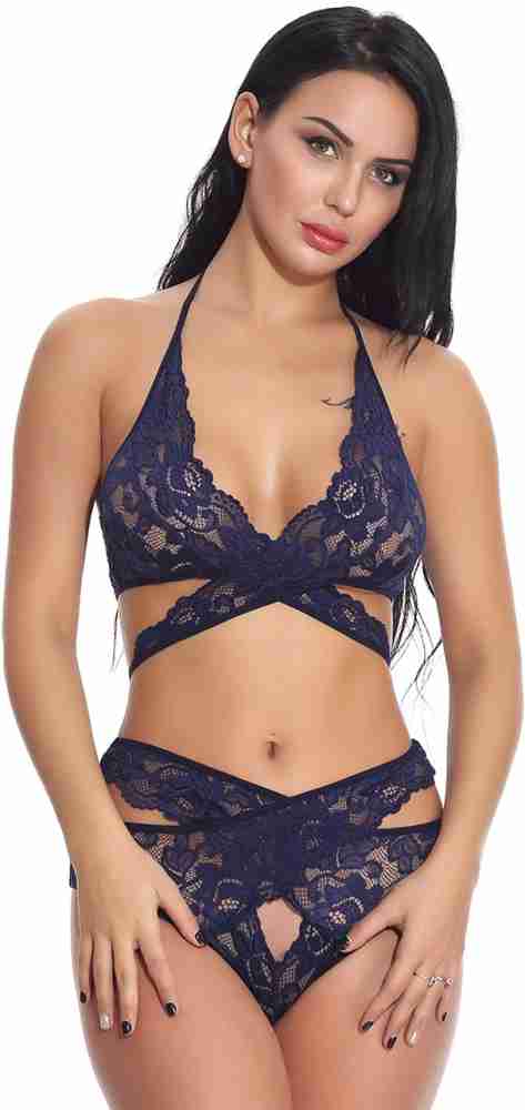Buy ADOME Women Lingerie Set Lace Bra and Panty Set Sexy Bralette Set  Strappy Black M at